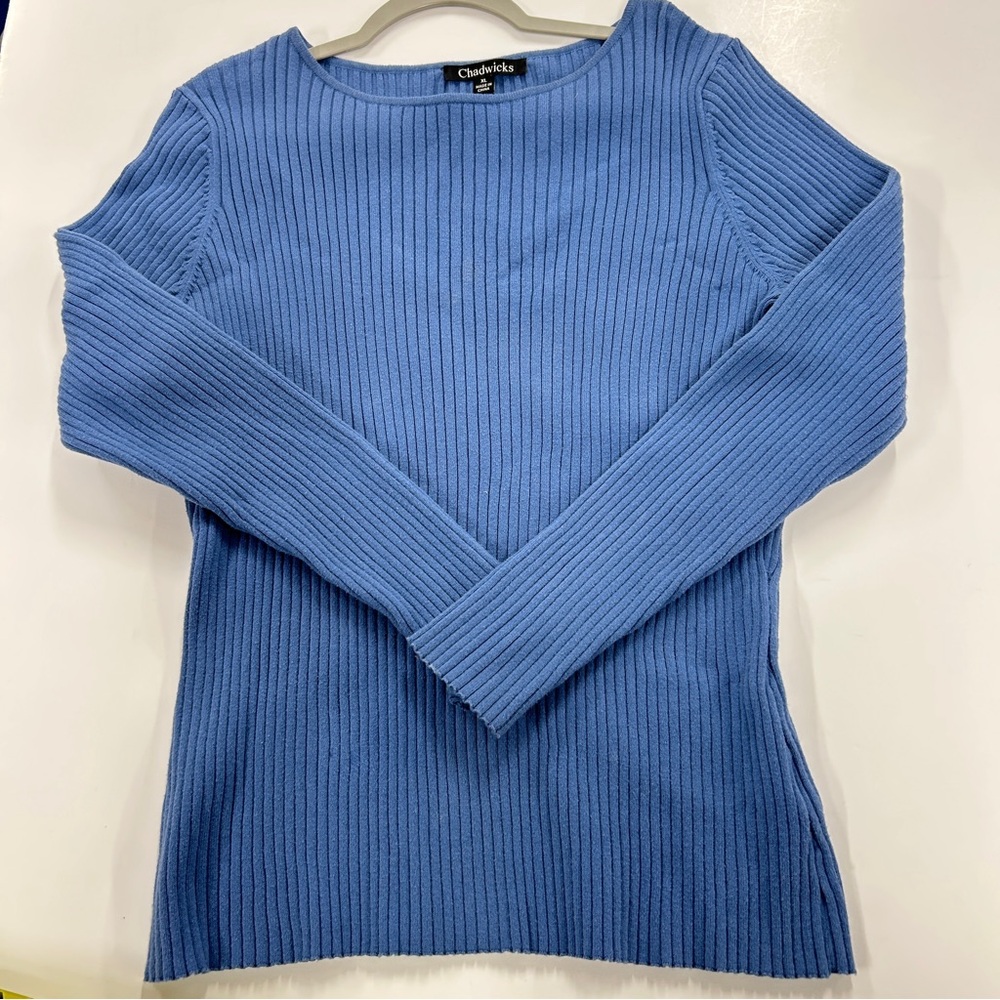 Chadwick’s Ribbed Knit Sweater Minimalist Classic Fitted Preppy Quite Luxury